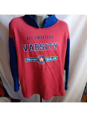 2XL Vintage Women's Sweatshirt 22W Colorblock 1990's Eithr Or Team Baja Varsity
